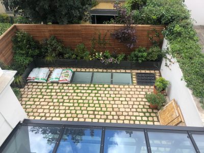 Vue aérienne du jardin